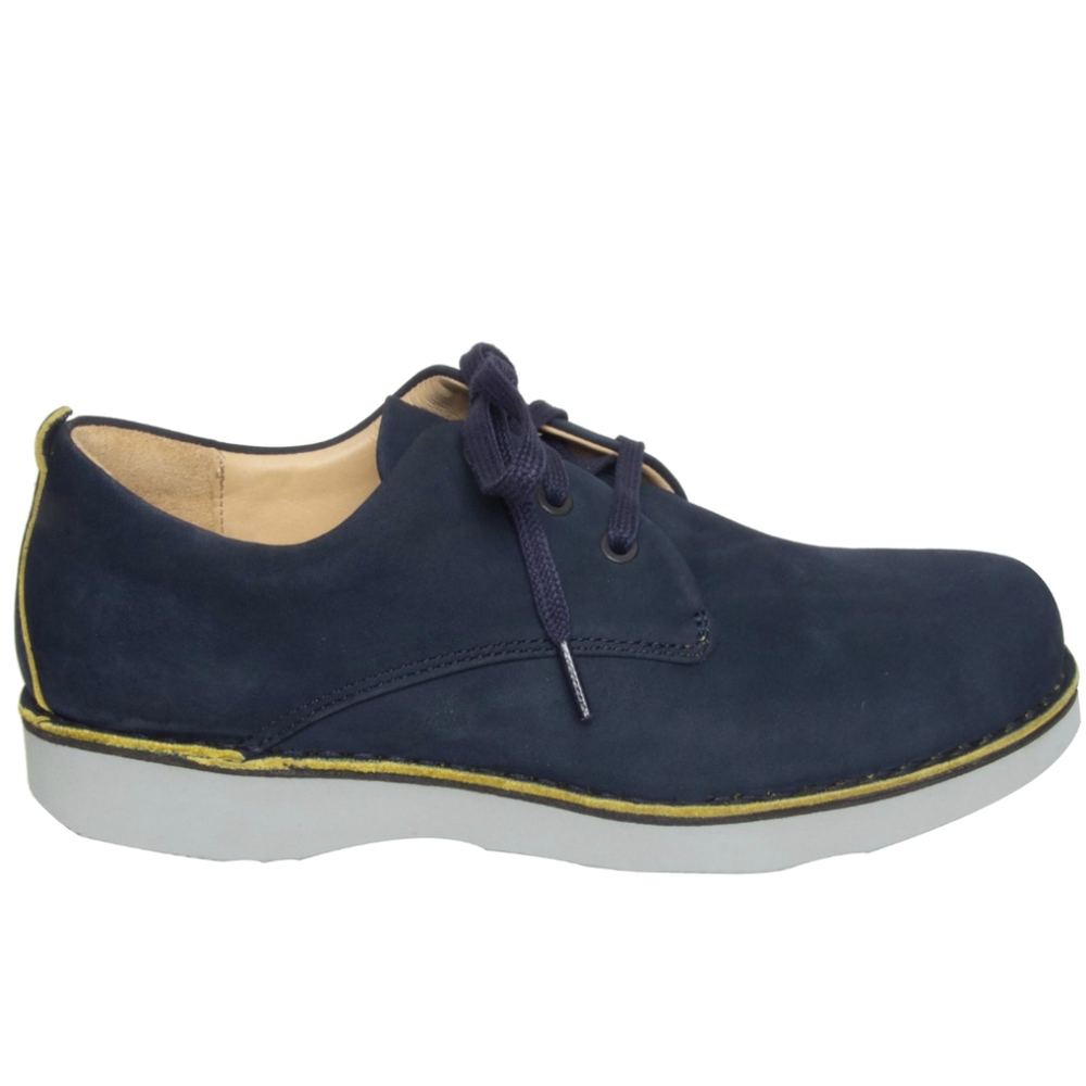 📦Samuel Hubbard Mens Sneakers Navy Nubuck Blue Leather Lace Up Casual 8M